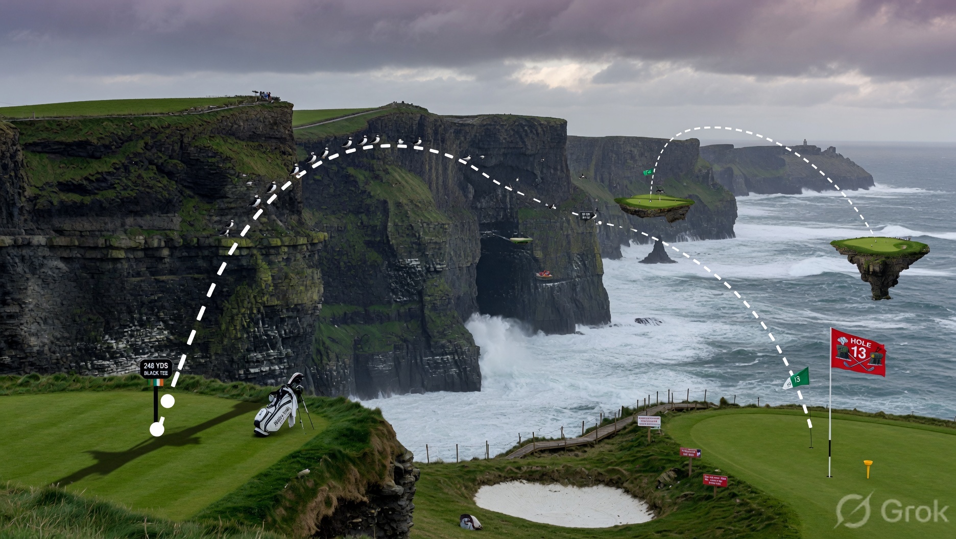 Coastal cliffs golf hole